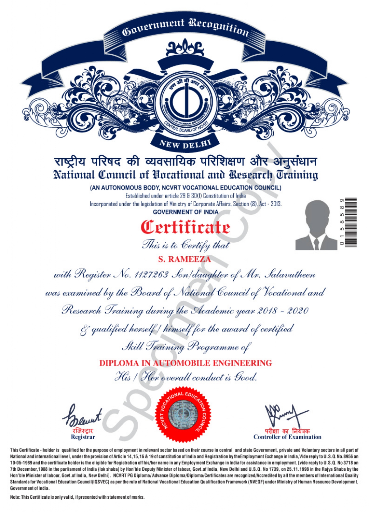 -  diploma course in automobile engineering certificate